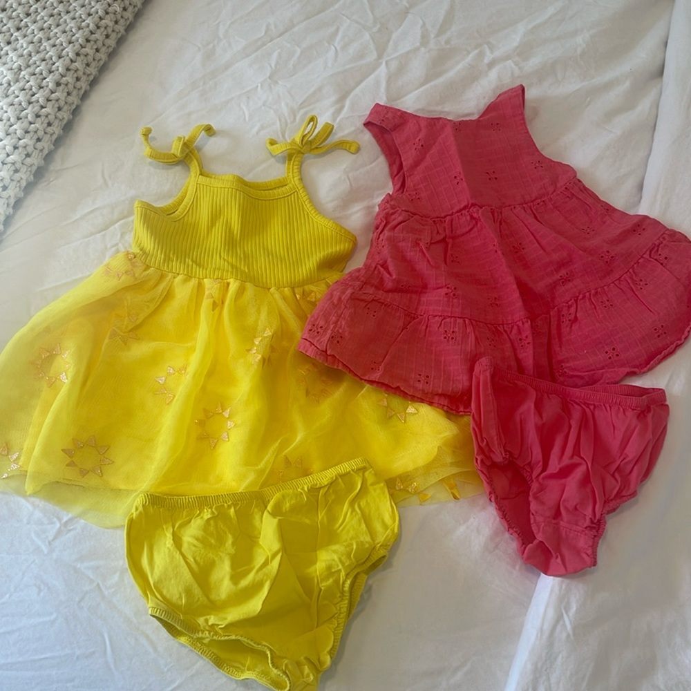 Cat and Jack Set of two toddler spring dresses.